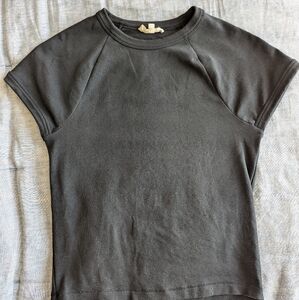Madewell Raglan Sleeve Baby Tee Black Size Small